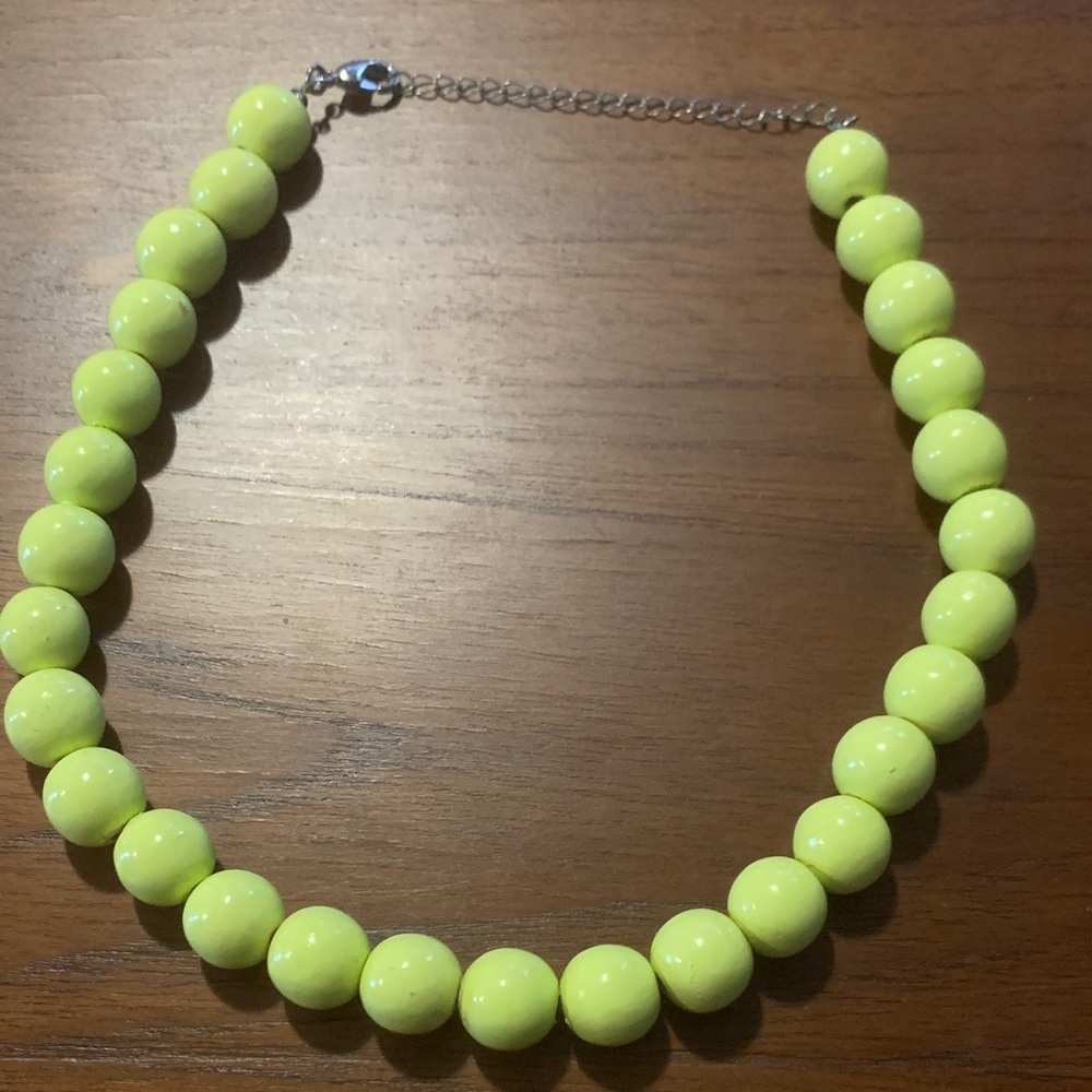 Luminous Yellow Wooden Beaded Necklace